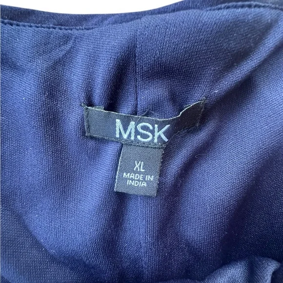 MSK Women’s Floral Sparkly Sequin Dark Blue Formal Blouse Size XL - Picture 7 of 7